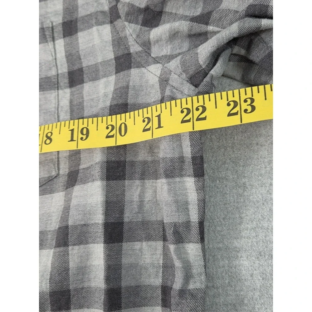 Banana‎ Republic Luxe Flannel Slim Fit Button Down Gray Check Mens XL Comfort